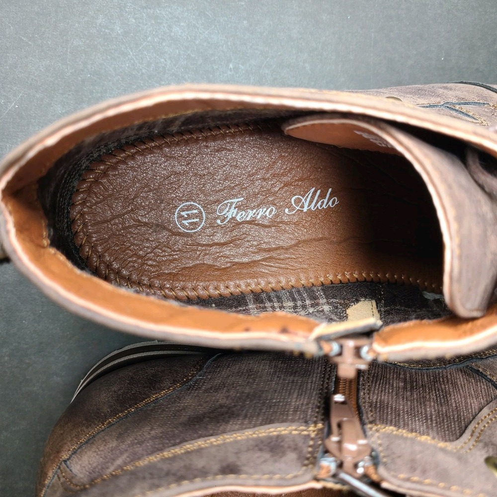 Ferro Aldo Blaine Mens Chukka Boots Size 11 Brown Distressed Lace Up Ankle - Picture 8 of 10
